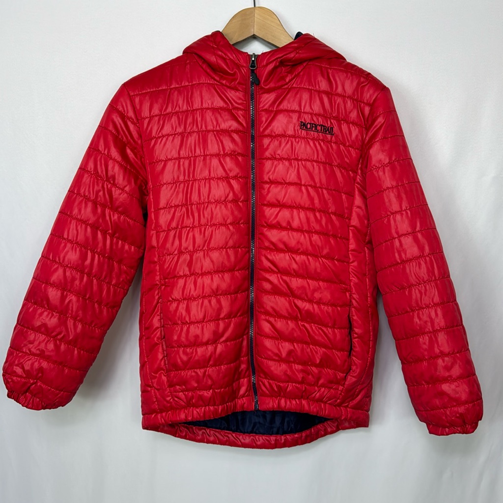 Pacific Trail Puffer Jacket Size Medium Red Kids Hooded